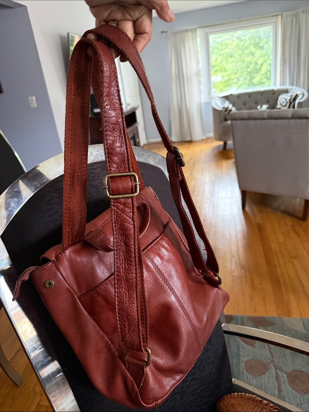 Classic Women's Shoulder Bag in Deep Rust Red